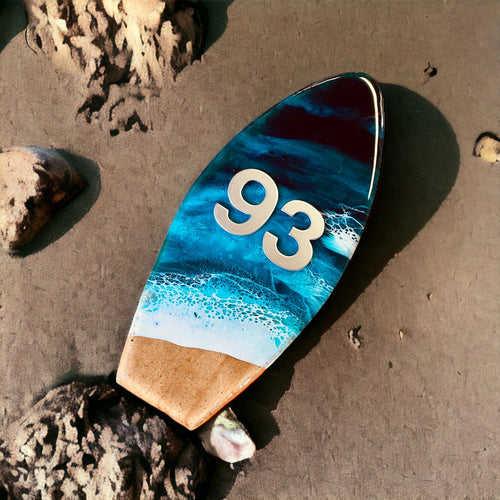 Surfboard House Number Sign