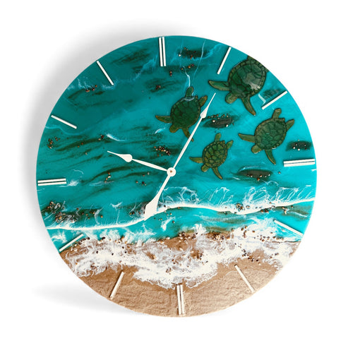 800mm ocean clock with turtles