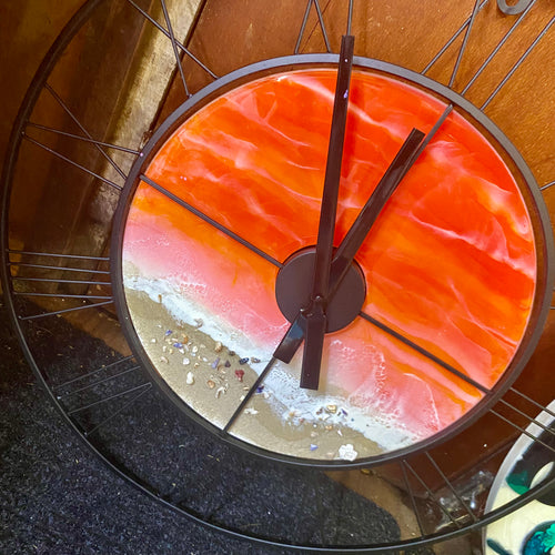 SALE orange ocean clock: RRP $199