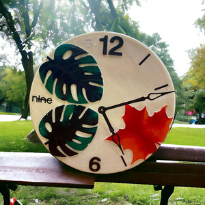 SALE Monstera and maple clock: RRP $199