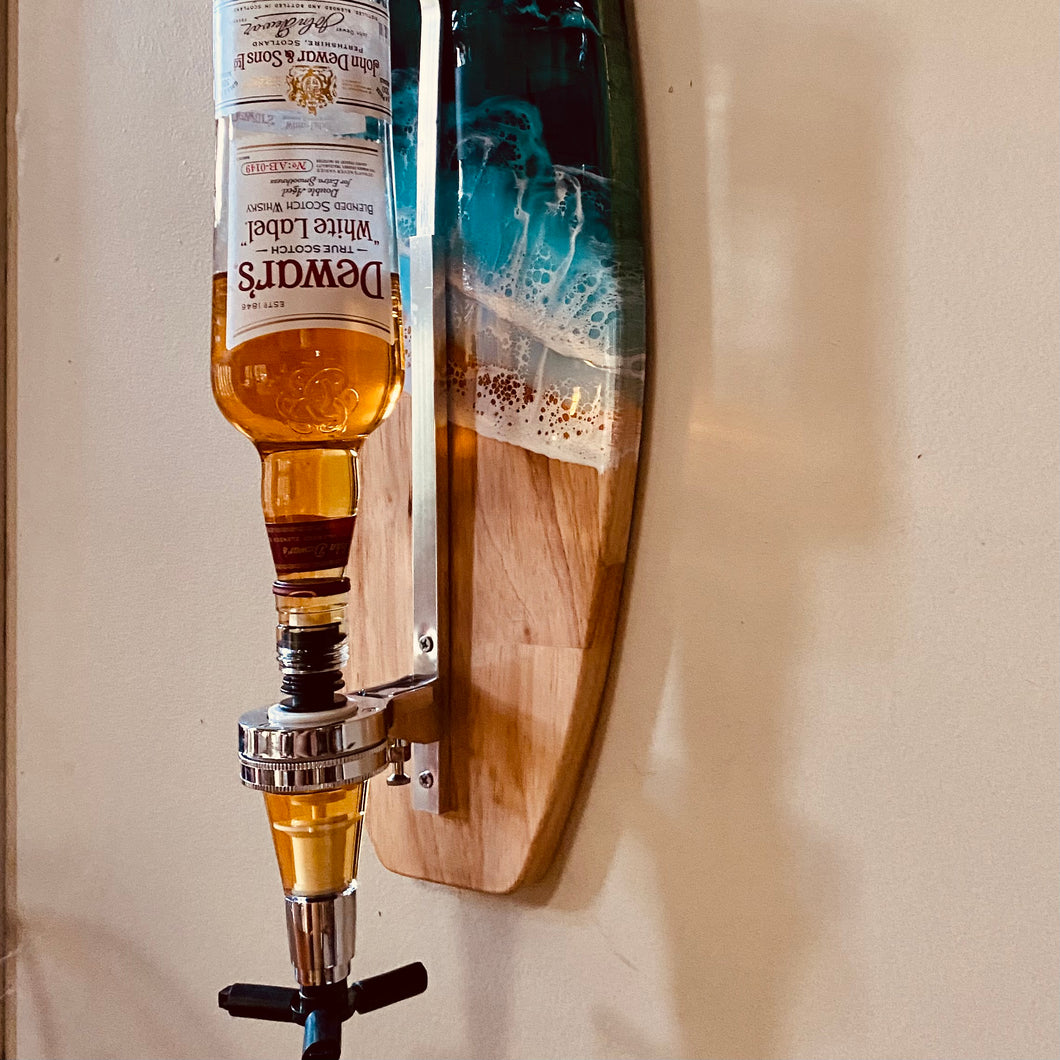 Surfboard Alcohol Dispenser: Wall Mounted
