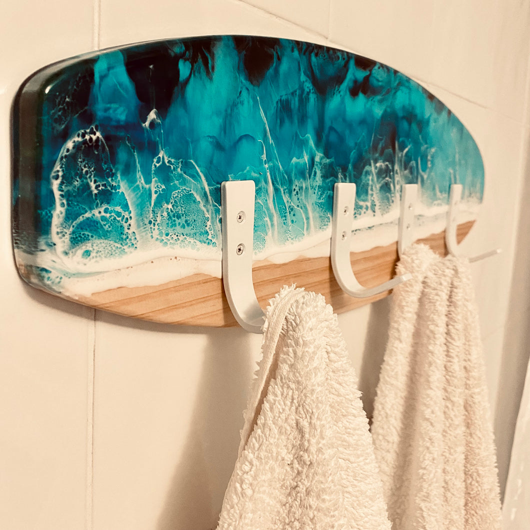 Surfboard Towel Rack: Wall Mounted
